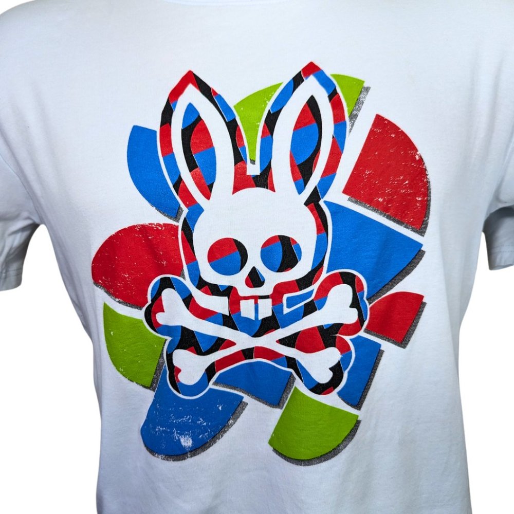 Pyscho Bunny Light Blue Crew Neck Short Sleeve Cotton T-shirt  - Medium - Picture 5 of 12